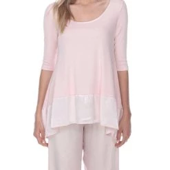 Hot Sale ✔️ Pj Harlow 👩 women Kiki Three Quarter Loose Top in Blush 😉
