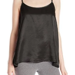 Brand new 🎉 Pj Harlow 👩 women Daisy Satin Tank With Braided Straps & Elastic Back in Black ✔️