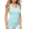 Best deal 🎁 Pj Harlow 👩 women Charlie Rib Racerback Tank in Aqua 😀