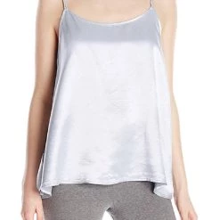 Best Sale ✔️ Pj Harlow 👩 women Daisy Satin Tank With Braided Straps & Elastic Back in Lavender 🤩