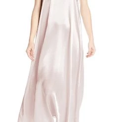 Cheap 🎁 Pj Harlow 👩 women Monrow Satin Long Nightgown With Gathered Back in Blush 😉