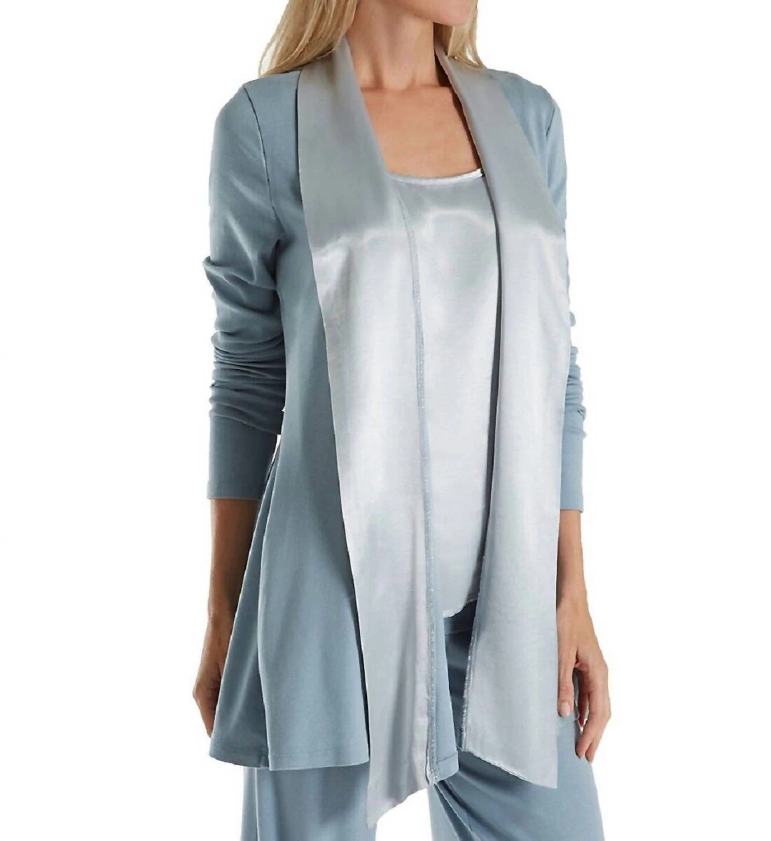 Wholesale โจ Pj Harlow ๐ฉ women Shelby Satin Trimmed Robe With Pockets in Morning Blue ๐ 3 Wholesale โจ Pj Harlow ๐ฉ women Shelby Satin Trimmed Robe With Pockets in Morning Blue ๐