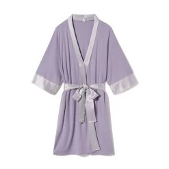 Buy 😍 Pj Harlow 👩 women Shala Knit Robe With Pockets And Satin Trim in Lavender ❤️