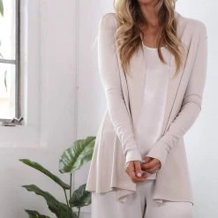 New 💯 Pj Harlow 👩 women Amelia Knit Cardigan in Clay 👍