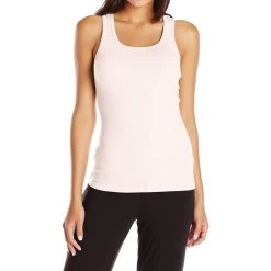 Coupon 🎉 Pj Harlow 👩 women Charlie Rib Racerback Tank in Blush 🔥