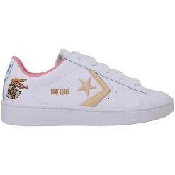 Outlet 🧨 kids Converse Pro Leather OX White/Pink 372489C Pre-School 👍