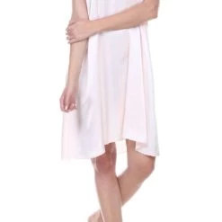 Coupon 😍 Pj Harlow 👩 women Ruby Satin Knee Length Gown With Spaghetti Straps & Gathered Back in Blush 🔥