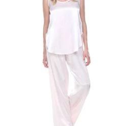 Cheap 🔥 Pj Harlow 👩 women Jackie Satin Hi-Low Cami With Side Slits in Blush 🔔