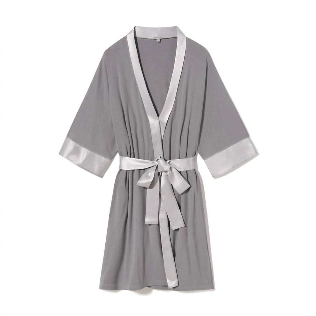 Discount 🥰 Pj Harlow 👩 women Shala Knit Robe With Pockets And Satin Trim in Dark Silver 🎉 3 Discount 🥰 Pj Harlow 👩 women Shala Knit Robe With Pockets And Satin Trim in Dark Silver 🎉