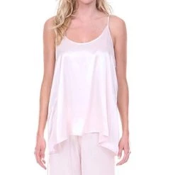 Best deal ✨ Pj Harlow 👩 women Anne Satin Spaghetti Strap Tank With Gathered Back in Blush 🧨