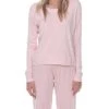 Budget 🥰 Pj Harlow 👩 women Rosie Rib Knit Long Sleeve Scoop Neck Sweatshirt W/ Banded Bottom in Blush 😉