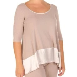 Brand new 🔔 Pj Harlow 👩 women Kiki Three Quarter Loose Top in Taupe 😍
